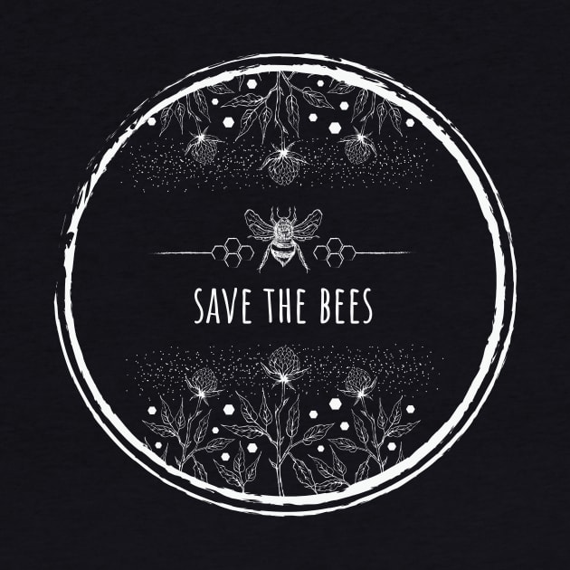 Clover flowers with save the bees by annaazart